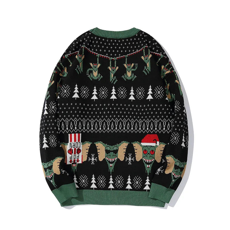 2025 Ugly Christmas Sweater For gift Santa Elf Funny Pullover Womens Mens Jerseys Loose Sweaters Tops Autumn Winter Clothing Top