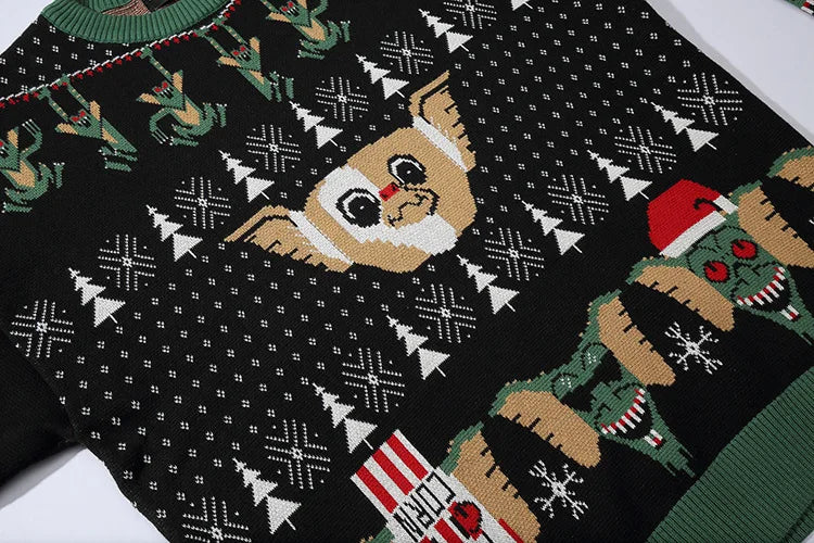 2025 Ugly Christmas Sweater For gift Santa Elf Funny Pullover Womens Mens Jerseys Loose Sweaters Tops Autumn Winter Clothing Top