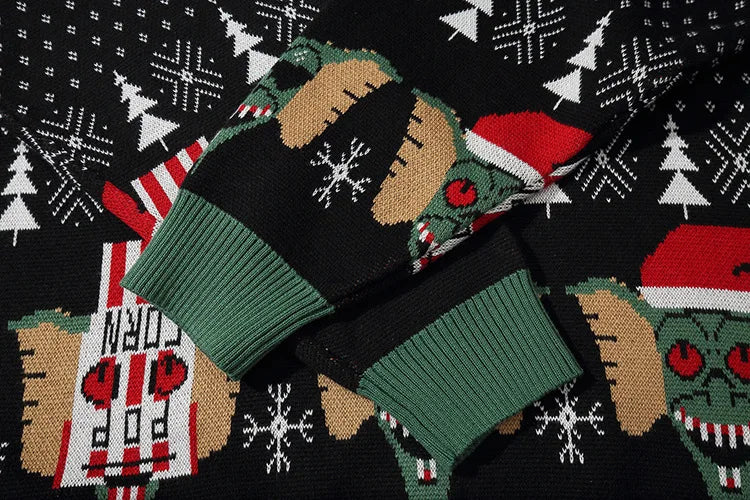 2025 Ugly Christmas Sweater For gift Santa Elf Funny Pullover Womens Mens Jerseys Loose Sweaters Tops Autumn Winter Clothing Top