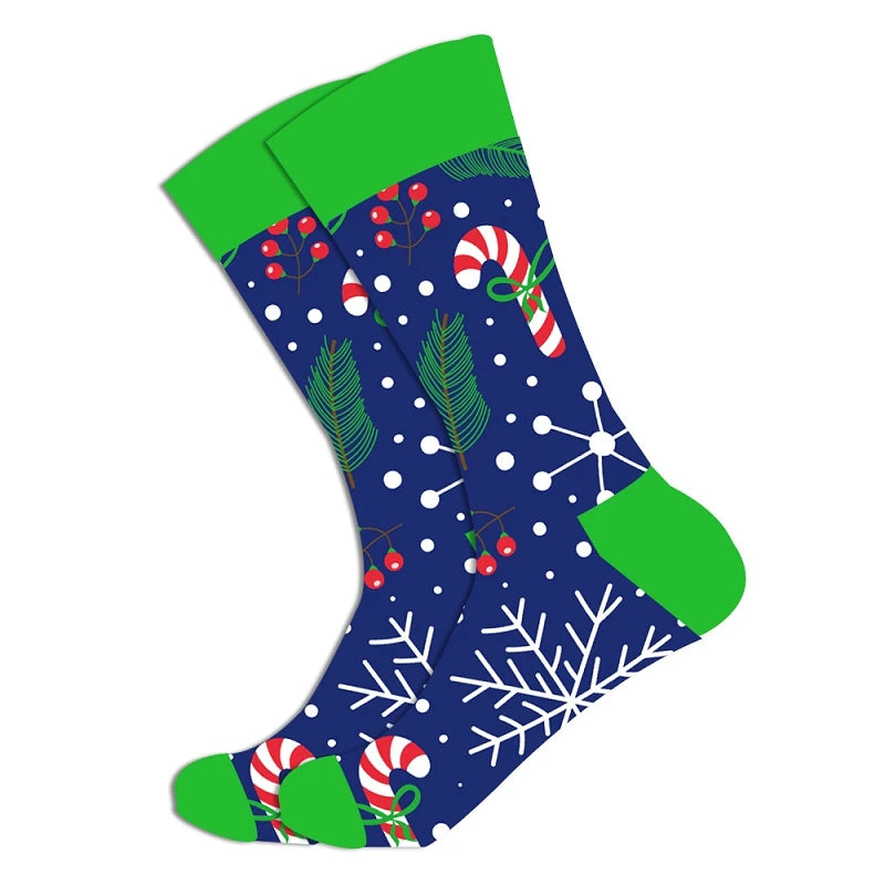 Christmas socks for men cotton winter warm sock unisex new year cartoon elk socks male Santa Claus sox dropshipping