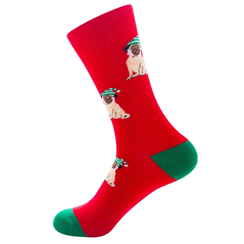 Christmas socks for men cotton winter warm sock unisex new year cartoon elk socks male Santa Claus sox dropshipping
