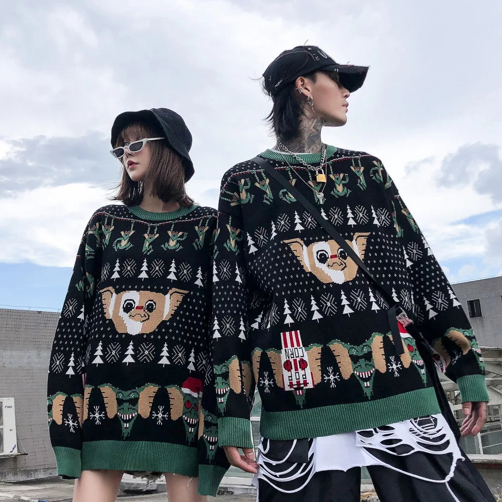 2025 Ugly Christmas Sweater For gift Santa Elf Funny Pullover Womens Mens Jerseys Loose Sweaters Tops Autumn Winter Clothing Top