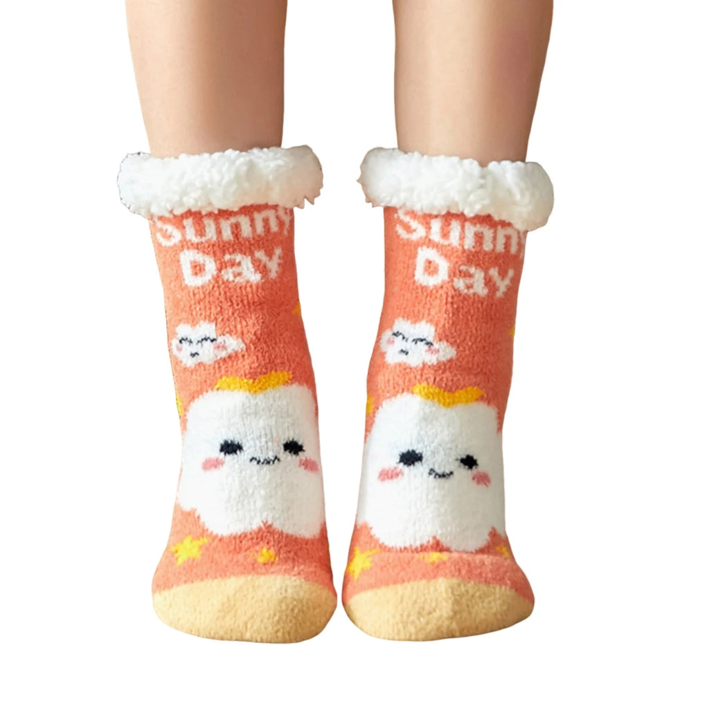 Christmas Fuzzy Slipper Socks Womens Floor Sock Soft Female Shoes Home Indoor Christmas gifts Silicone Non-slip Slipper Socks