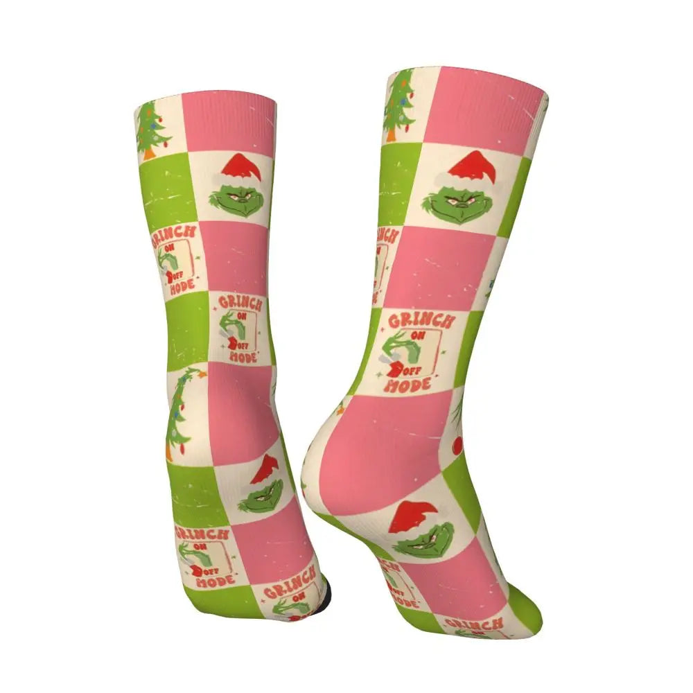 Cartoon Grinchh Xmas Socks Men's Women's Funny Happy Christmas Socks Hip Hop Spring Summer Autumn Winter Socks Gift