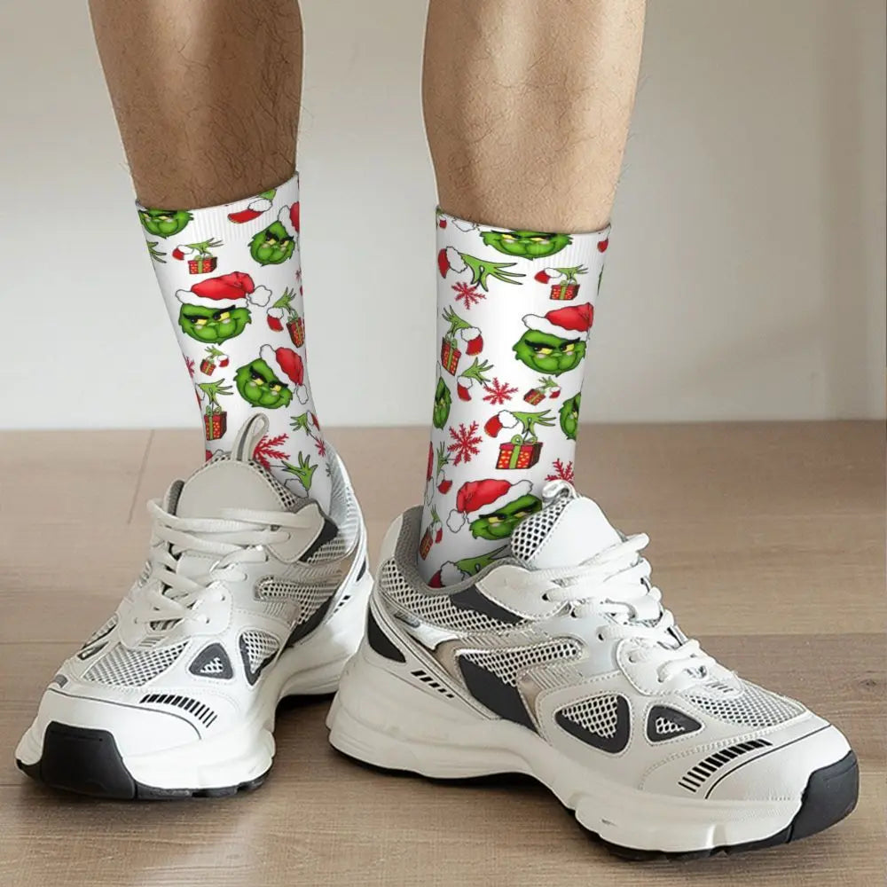 Cartoon Grinchh Xmas Socks Men's Women's Funny Happy Christmas Socks Hip Hop Spring Summer Autumn Winter Socks Gift