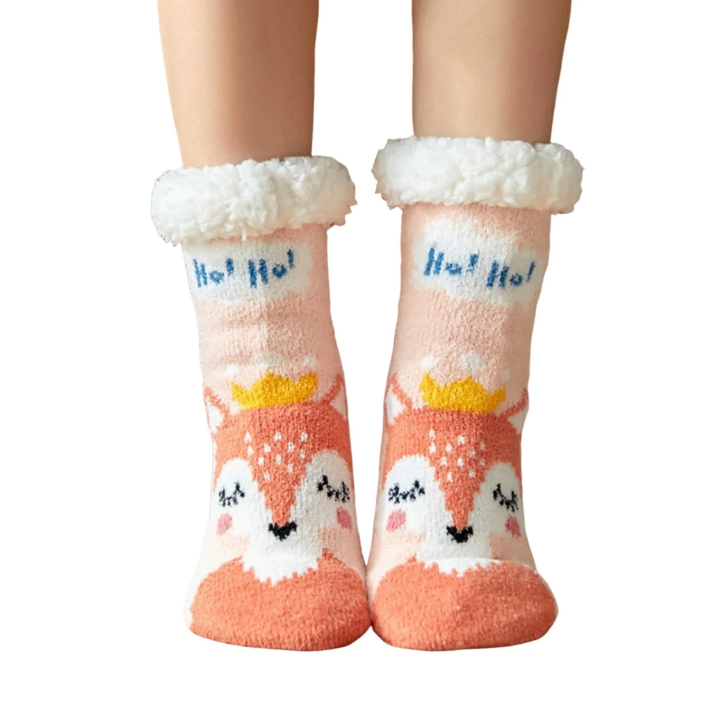 Christmas Fuzzy Slipper Socks Womens Floor Sock Soft Female Shoes Home Indoor Christmas gifts Silicone Non-slip Slipper Socks