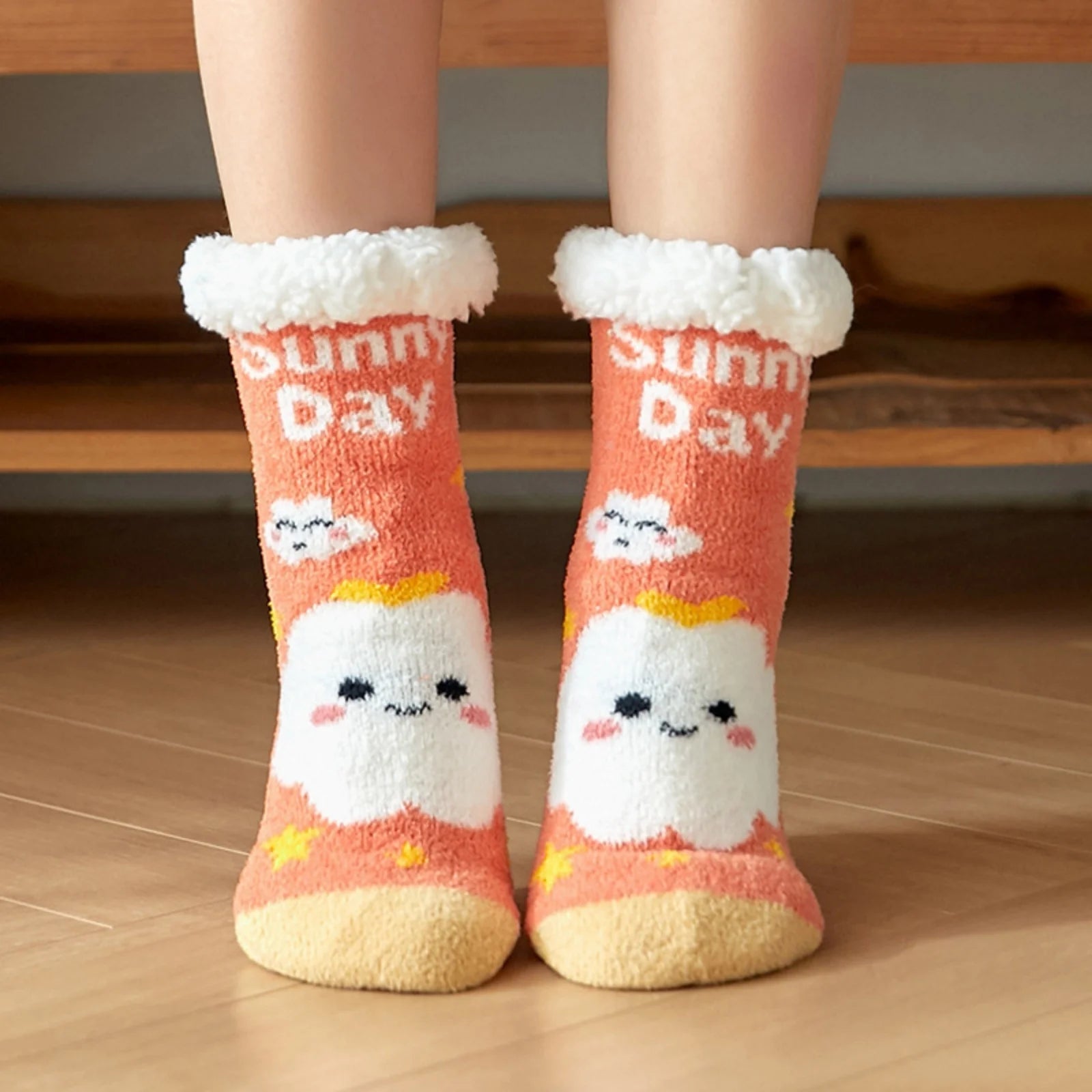 Christmas Fuzzy Slipper Socks Womens Floor Sock Soft Female Shoes Home Indoor Christmas gifts Silicone Non-slip Slipper Socks