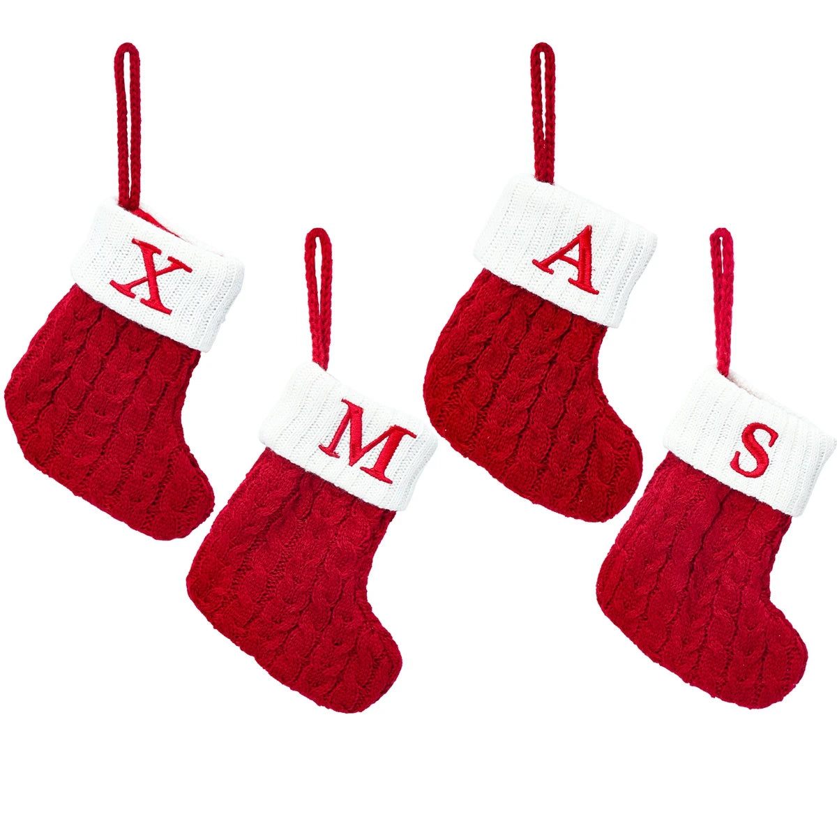 Christmas Socks Knitting Snowflake Letter Stocking Christmas Decoration 2025 For Home Xmas Tree Ornament Gift Navidad Natal 2026