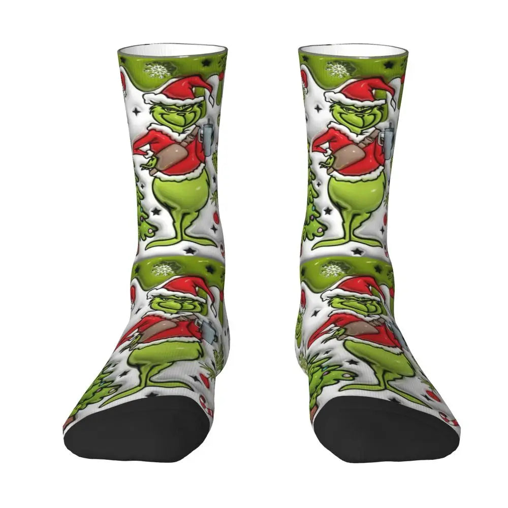 Cartoon Grinchh Xmas Socks Men's Women's Funny Happy Christmas Socks Hip Hop Spring Summer Autumn Winter Socks Gift