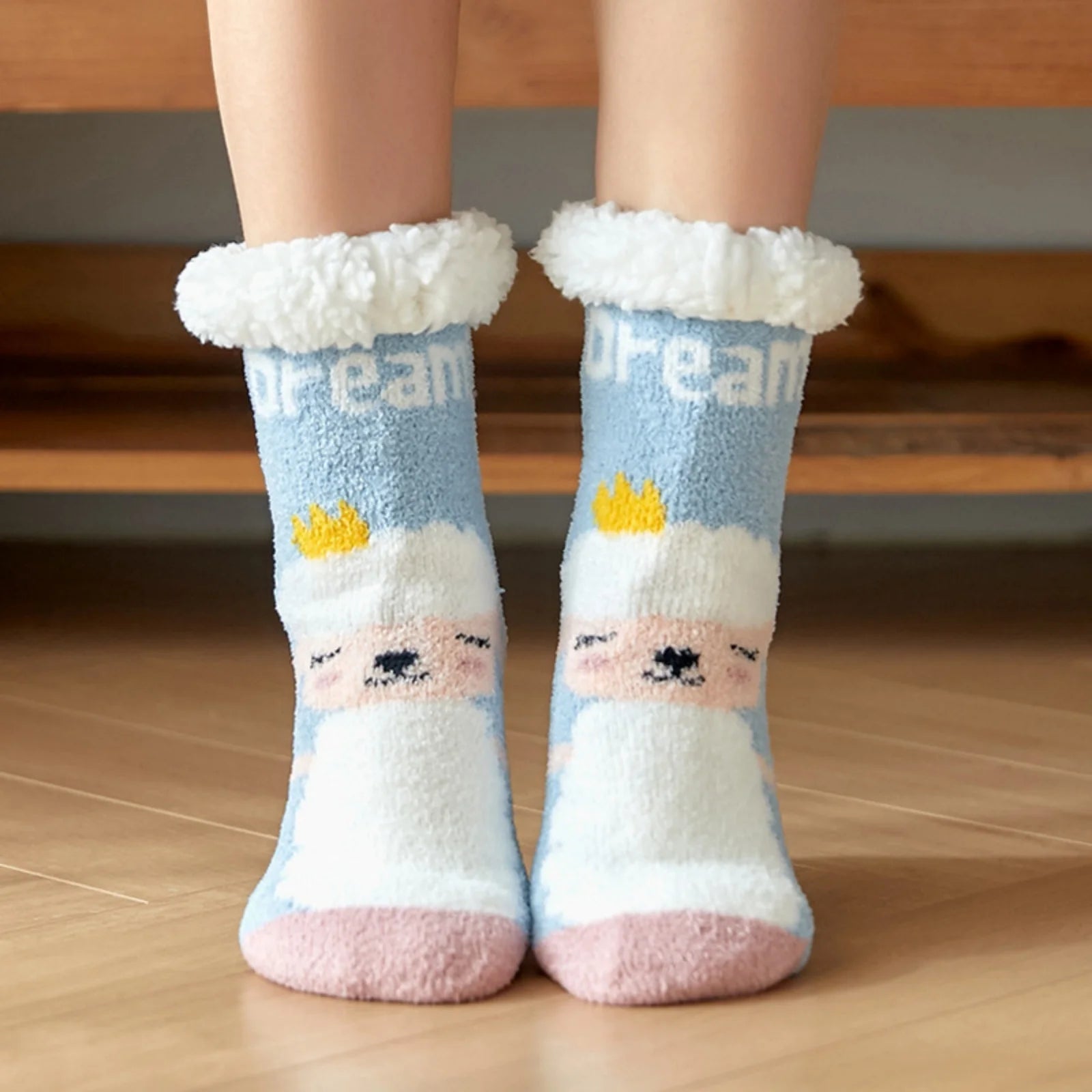 Christmas Fuzzy Slipper Socks Womens Floor Sock Soft Female Shoes Home Indoor Christmas gifts Silicone Non-slip Slipper Socks
