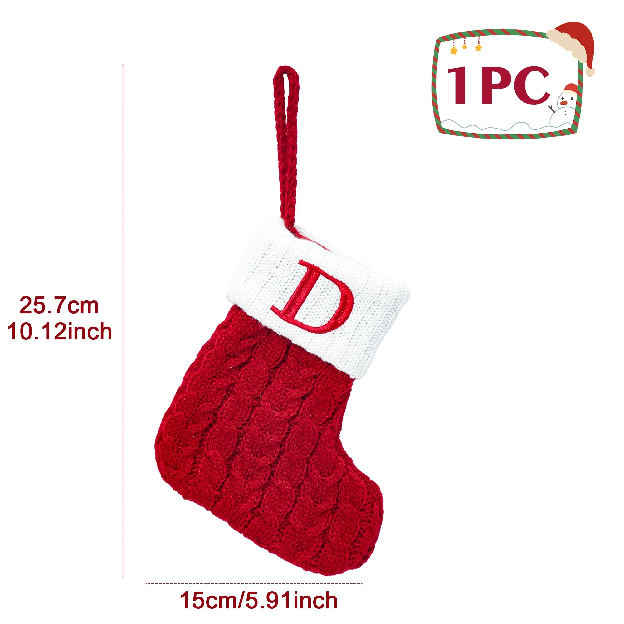 Christmas Socks Knitting Snowflake Letter Stocking Christmas Decoration 2025 For Home Xmas Tree Ornament Gift Navidad Natal 2026