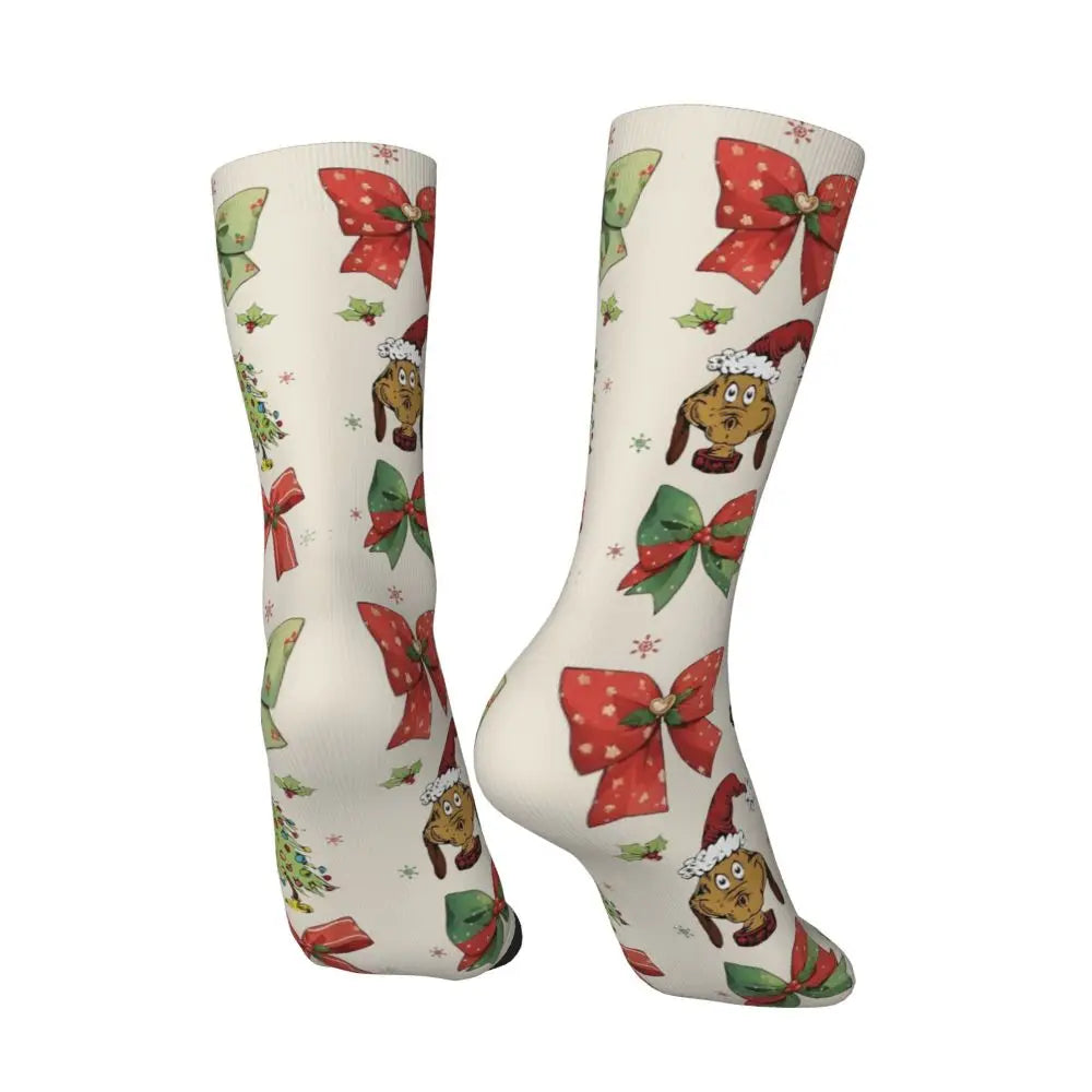 Cartoon Grinchh Xmas Socks Men's Women's Funny Happy Christmas Socks Hip Hop Spring Summer Autumn Winter Socks Gift