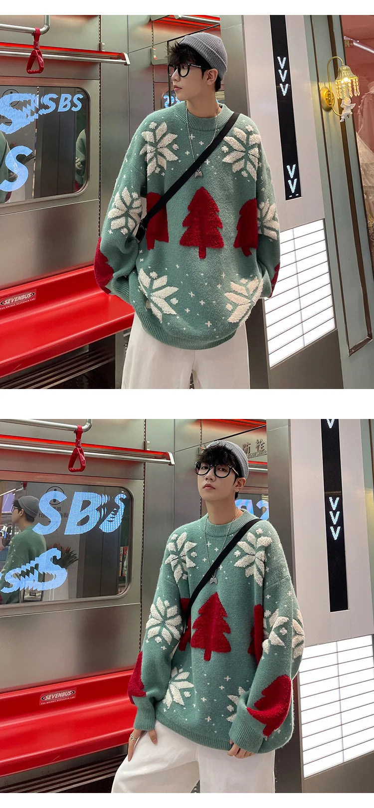 Christmas Sweater 2025 Autumn and Winter New Loose Lazy Style Winter Knitted Jacket