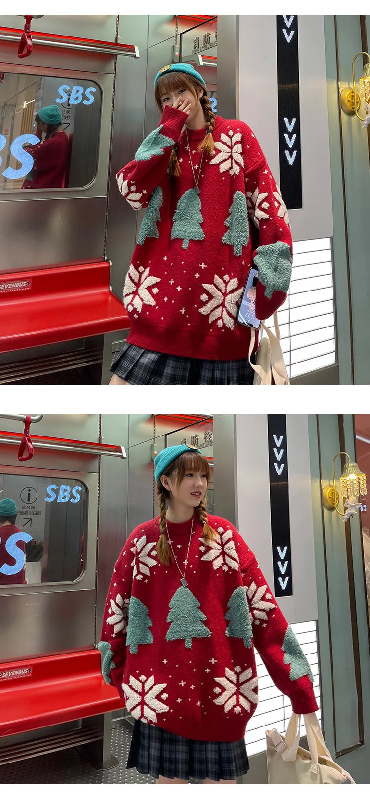 Christmas Sweater 2025 Autumn and Winter New Loose Lazy Style Winter Knitted Jacket