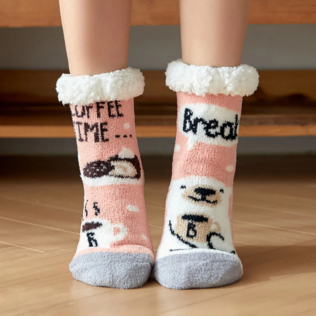 Christmas Fuzzy Slipper Socks Womens Floor Sock Soft Female Shoes Home Indoor Christmas gifts Silicone Non-slip Slipper Socks