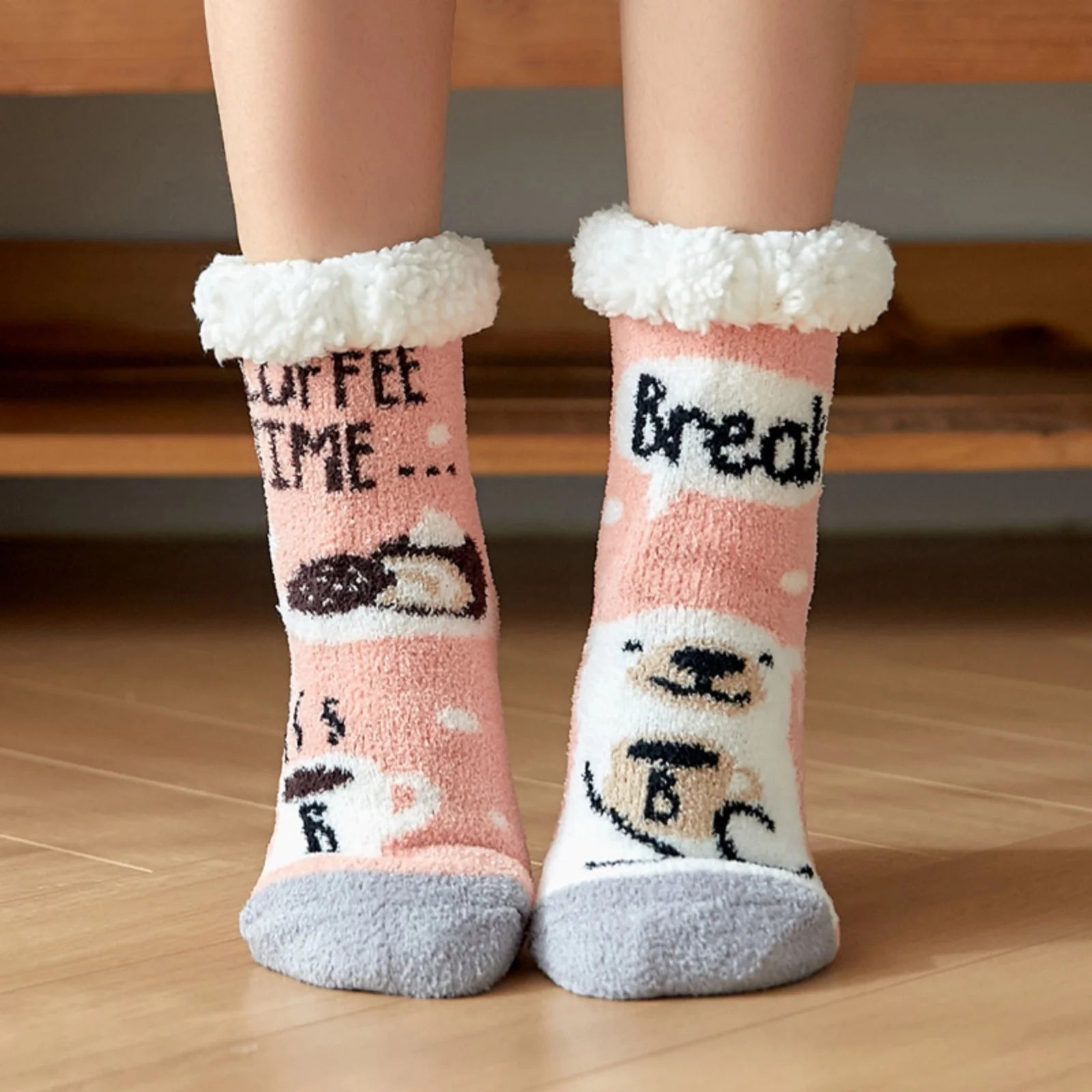 Christmas Fuzzy Slipper Socks Womens Floor Sock Soft Female Shoes Home Indoor Christmas gifts Silicone Non-slip Slipper Socks