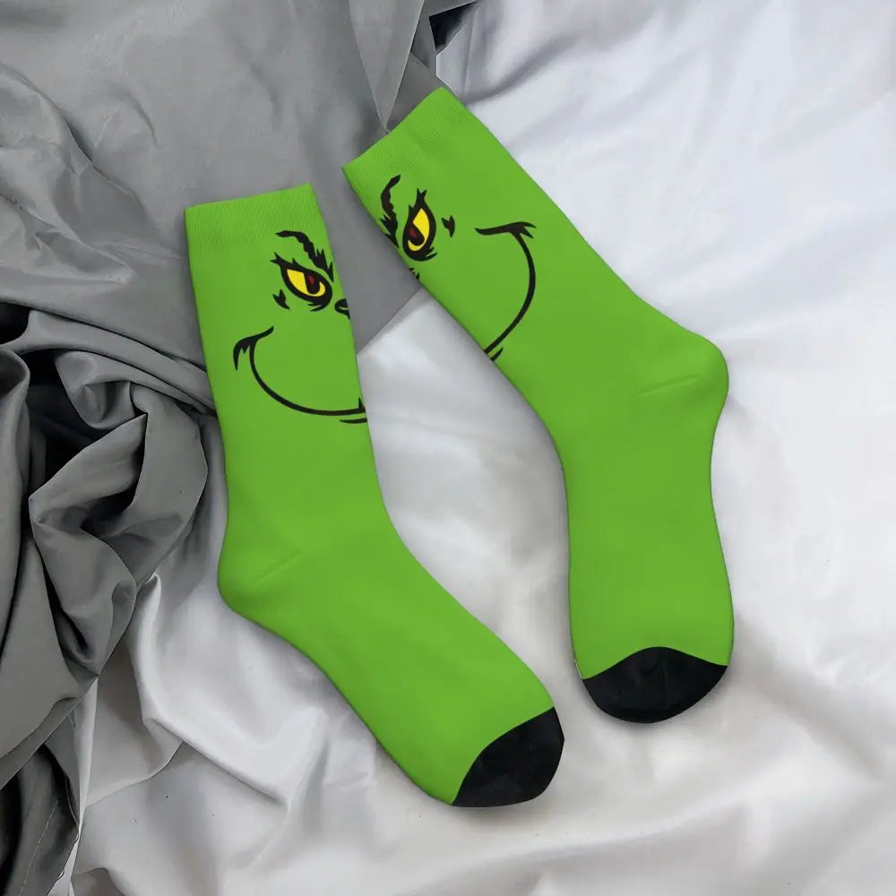 Cartoon Grinchh Xmas Socks Men's Women's Funny Happy Christmas Socks Hip Hop Spring Summer Autumn Winter Socks Gift