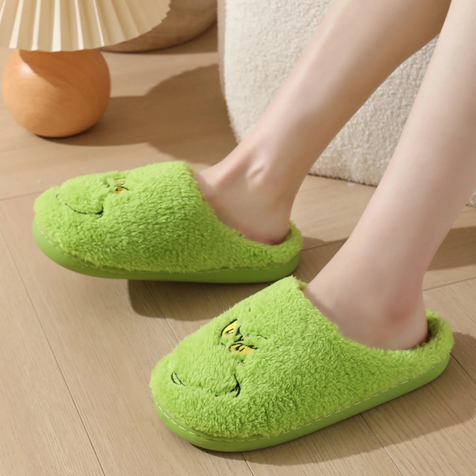 Christmas Couple Cotton Slippers - Warm Non-Slip Winter Indoor Shoes with Soft Sole for Festive Gift Giving & Home Decoraton