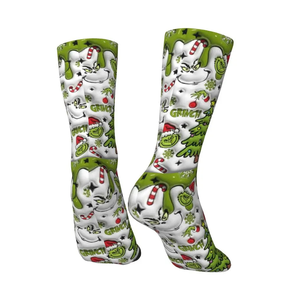 Cartoon Grinchh Xmas Socks Men's Women's Funny Happy Christmas Socks Hip Hop Spring Summer Autumn Winter Socks Gift