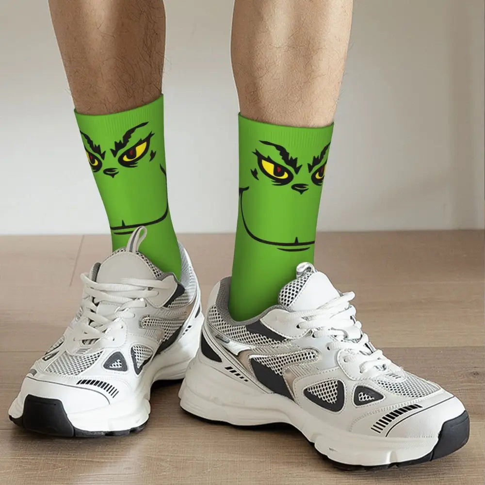 Cartoon Grinchh Xmas Socks Men's Women's Funny Happy Christmas Socks Hip Hop Spring Summer Autumn Winter Socks Gift