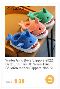Santa Christmas Children Slippers Winter Cartoon Non Slip Boys Girls Slippers Plush Warm Soft Bottom Kids Mum Home Shoes