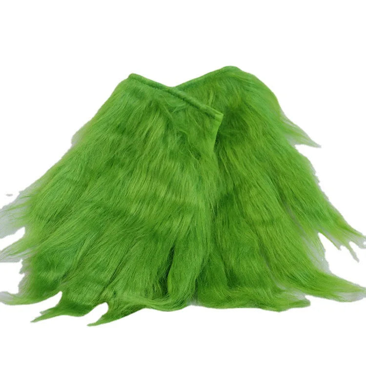 Grinch Green Monster Gloves Christmas Mask Fuzzy Gloves Cosplay Party Props