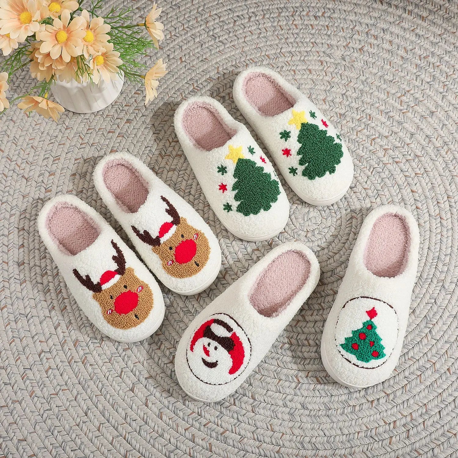 Christmas Bestseller: Grinch Cotton Slippers for Men and Women - Winter Fleece-Lined House Slippers