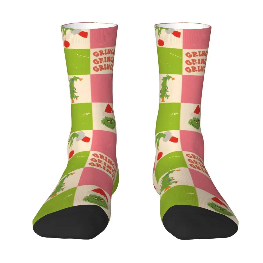 Cartoon Grinchh Xmas Socks Men's Women's Funny Happy Christmas Socks Hip Hop Spring Summer Autumn Winter Socks Gift