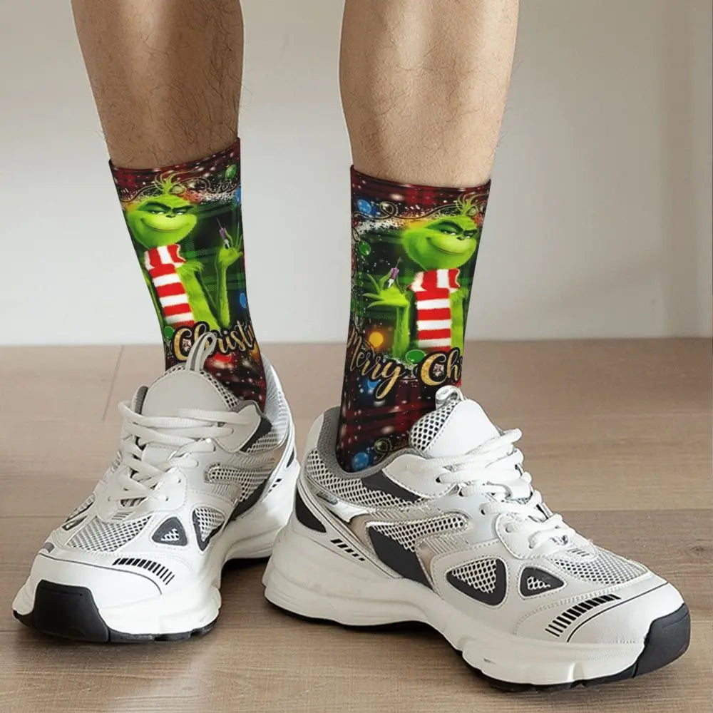 Cartoon Grinchh Xmas Socks Men's Women's Funny Happy Christmas Socks Hip Hop Spring Summer Autumn Winter Socks Gift