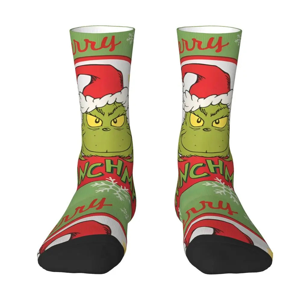 Cartoon Grinchh Xmas Socks Men's Women's Funny Happy Christmas Socks Hip Hop Spring Summer Autumn Winter Socks Gift