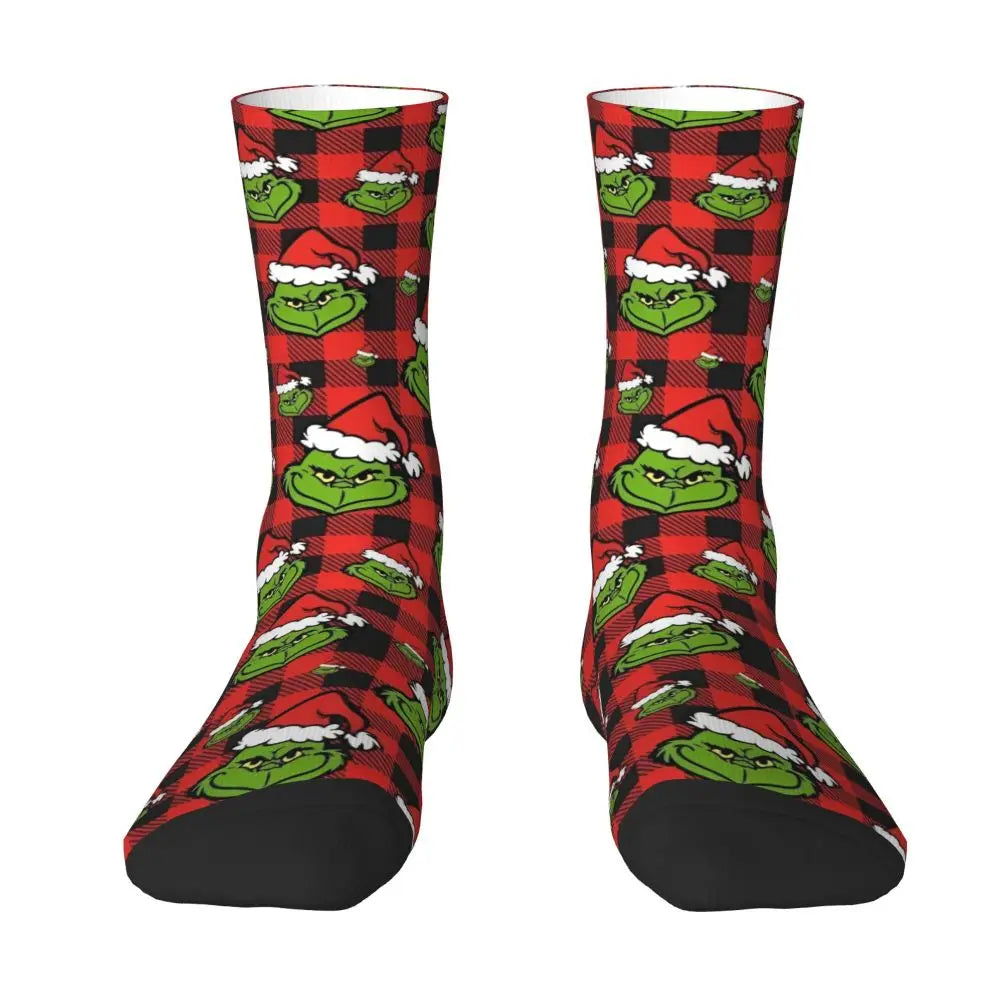 Cartoon Grinchh Xmas Socks Men's Women's Funny Happy Christmas Socks Hip Hop Spring Summer Autumn Winter Socks Gift