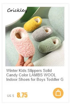 Santa Christmas Children Slippers Winter Cartoon Non Slip Boys Girls Slippers Plush Warm Soft Bottom Kids Mum Home Shoes