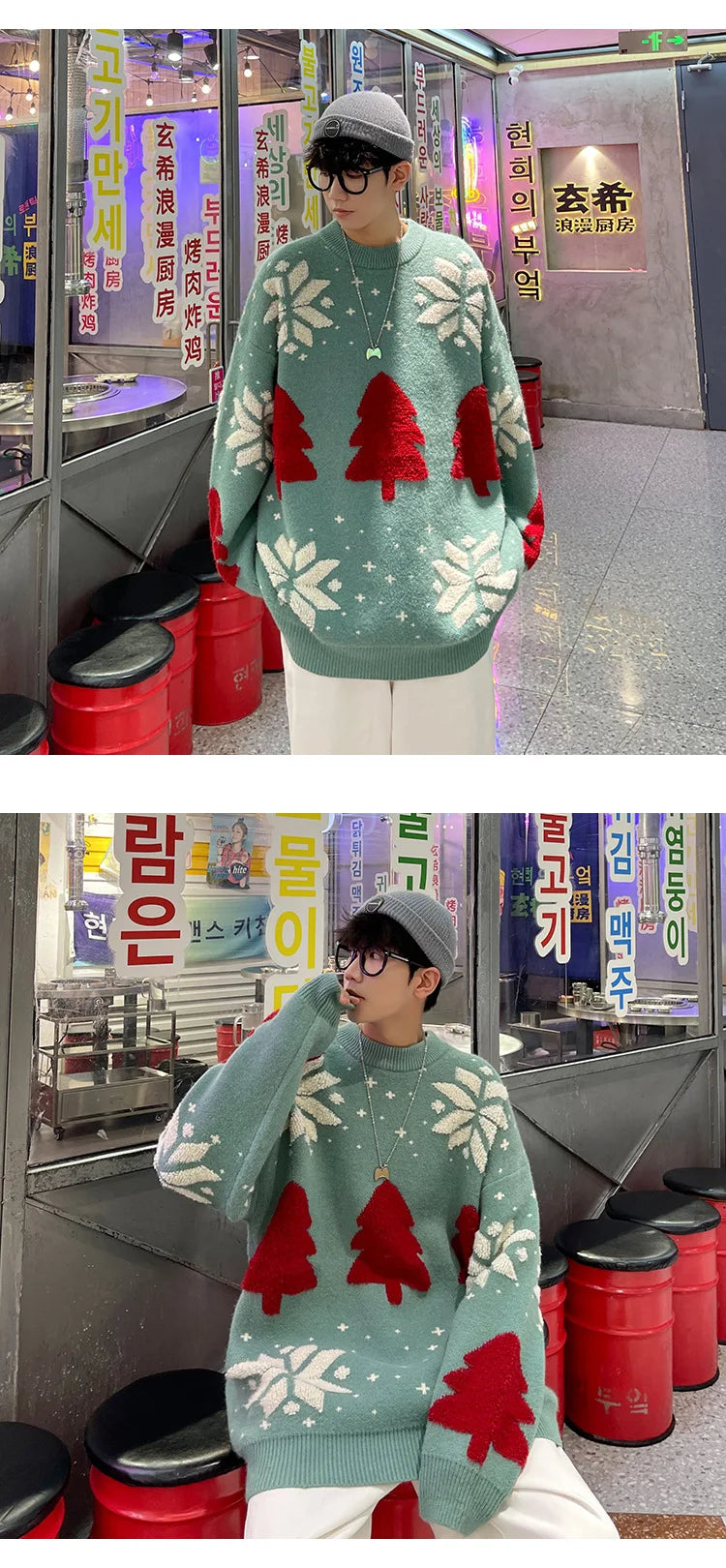 Christmas Sweater 2025 Autumn and Winter New Loose Lazy Style Winter Knitted Jacket