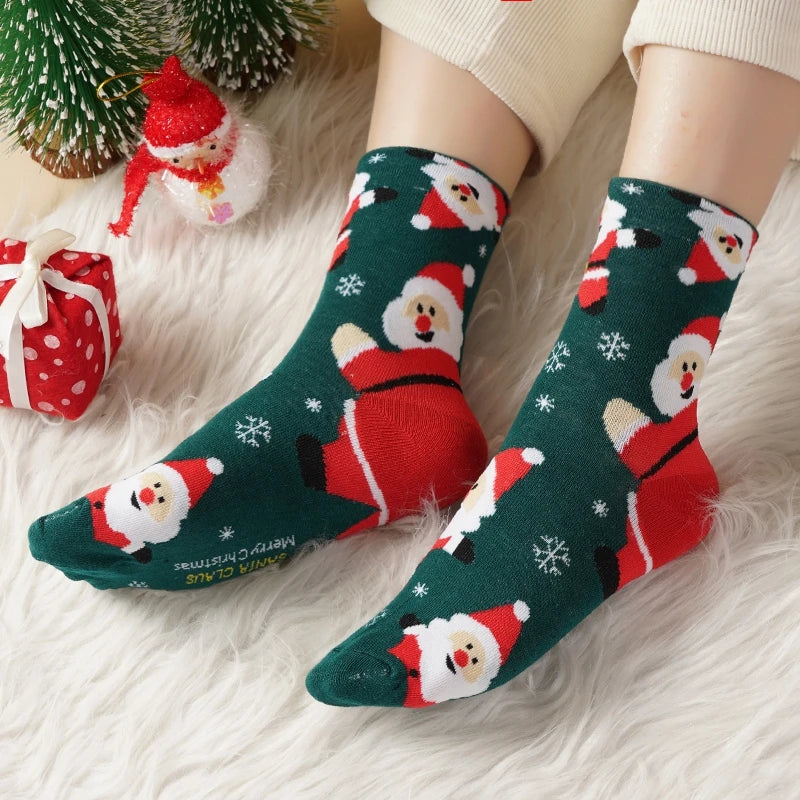 Christmas Socks Cotton Comfortable Fashoin Breathable Middle Tube Sock Casual Funny Warm Gift Hosiery