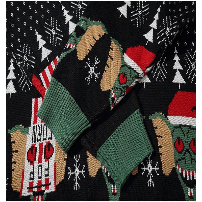 2025 Ugly Christmas Sweater For gift Santa Elf Funny Pullover Womens Mens Jerseys Loose Sweaters Tops Autumn Winter Clothing Top