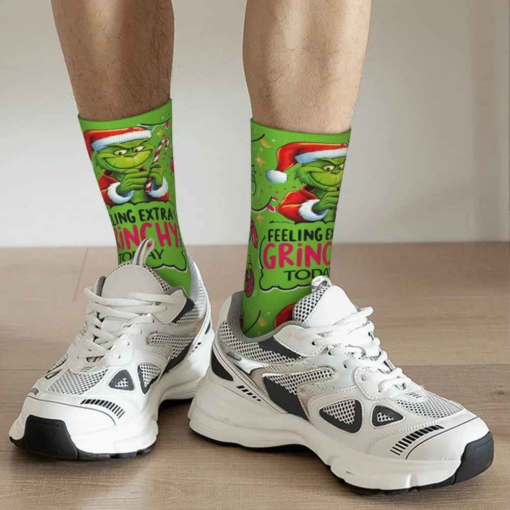 Cartoon Grinchh Xmas Socks Men's Women's Funny Happy Christmas Socks Hip Hop Spring Summer Autumn Winter Socks Gift