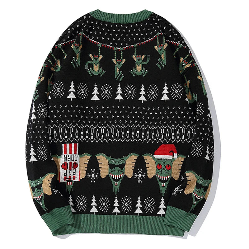 2025 Ugly Christmas Sweater For gift Santa Elf Funny Pullover Womens Mens Jerseys Loose Sweaters Tops Autumn Winter Clothing Top