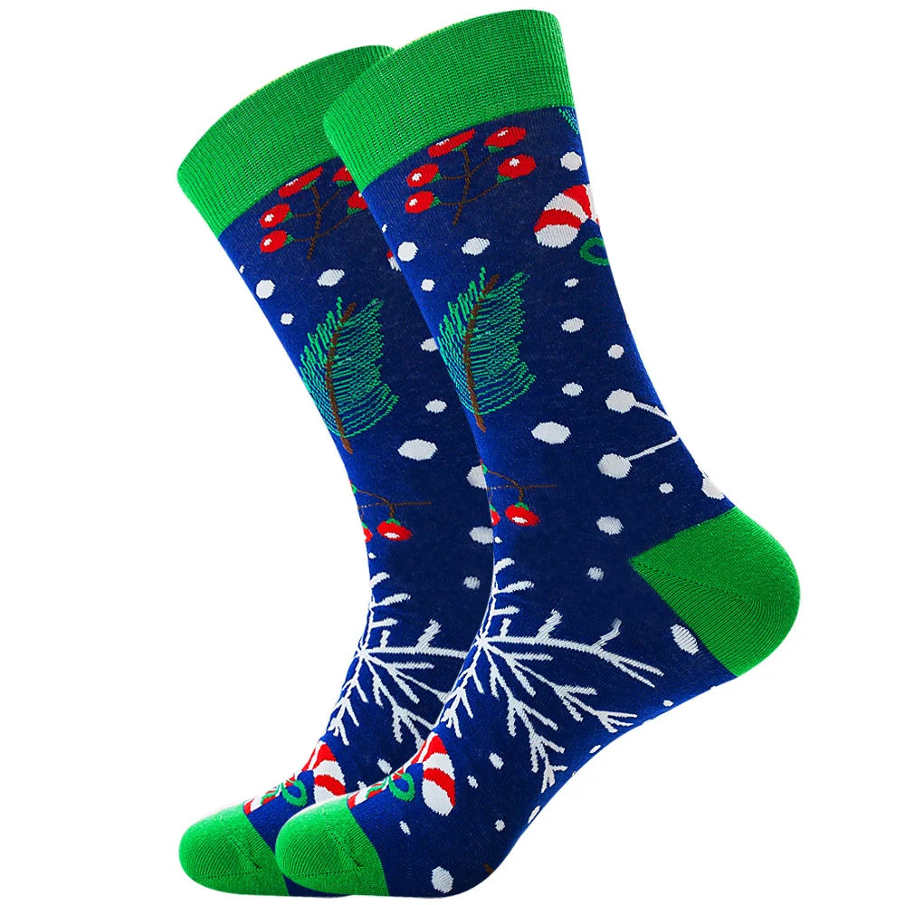 Christmas socks for men cotton winter warm sock unisex new year cartoon elk socks male Santa Claus sox dropshipping