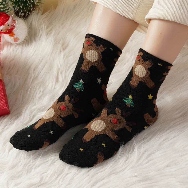 Christmas Socks Cotton Comfortable Fashoin Breathable Middle Tube Sock Casual Funny Warm Gift Hosiery