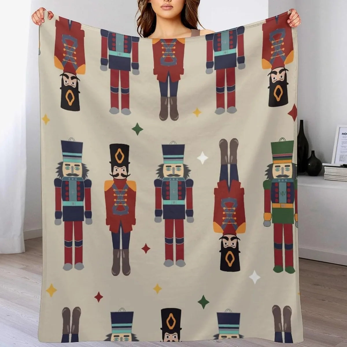 Christmas Blanket Soft Warm Candy Cane Lightweight Flannel Plush Fuzzy Blankets Gift for Women Kids Boys Teens