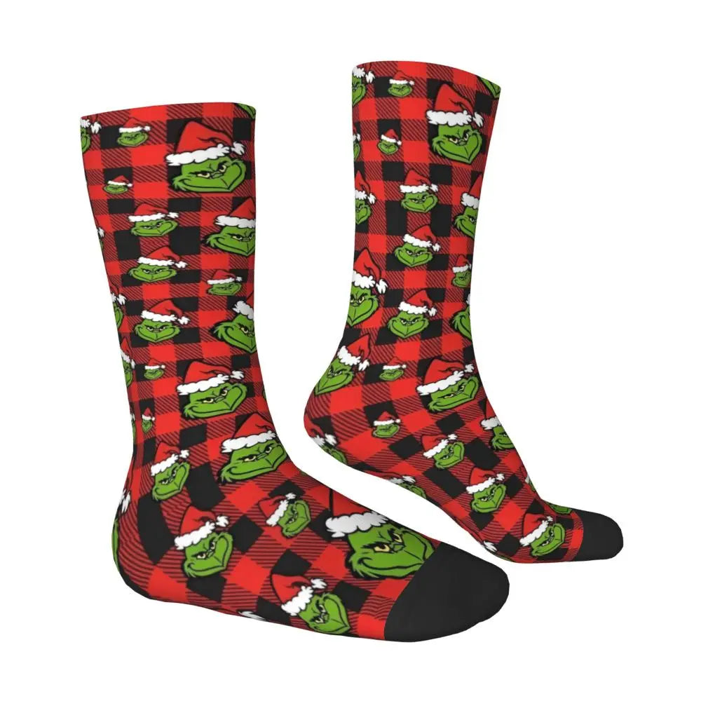 Cartoon Grinchh Xmas Socks Men's Women's Funny Happy Christmas Socks Hip Hop Spring Summer Autumn Winter Socks Gift