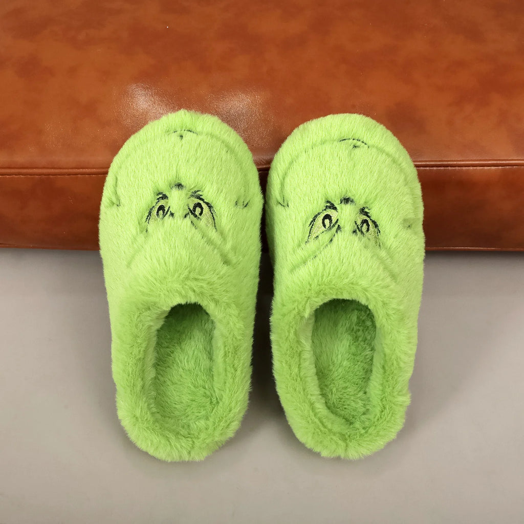 Christmas Warm Winter Cotton Slippers Couple Men Women Thick Bottom Soft Bottom Shoes Thick Non-slip Festival Decoration Gift