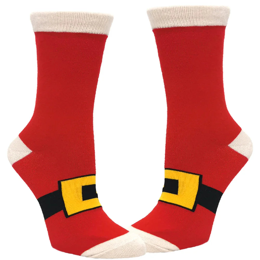 Christmas Mid-Calf Socks for Men Women Santa Claus Autumn Winter Gingerbread Man Cotton Elastic Gift Party Calf-Length Socks