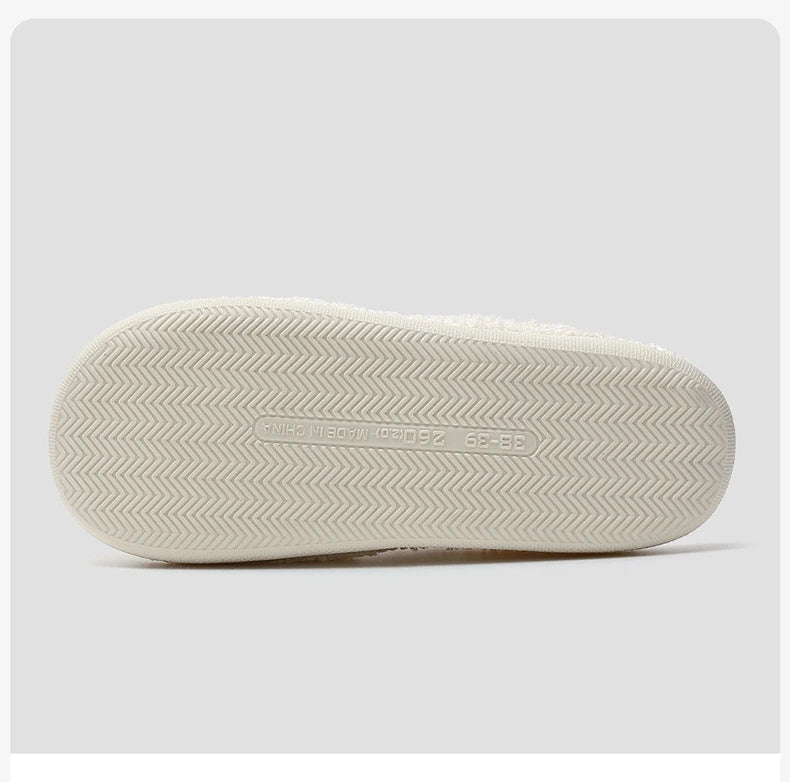 Christmas Women Warm Fashion Slippers Men Cute Santa Claus Embroidery Pattern Slides Couples Furry Sandals Family Plush Shoes