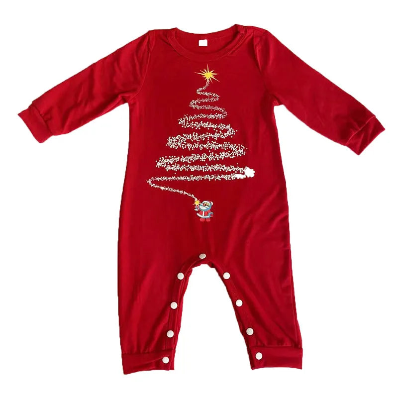 Family Matching Outfits Red Christmas Pajamas Sets Father Mother Daughter And Son Pajamas Family Children Clothing