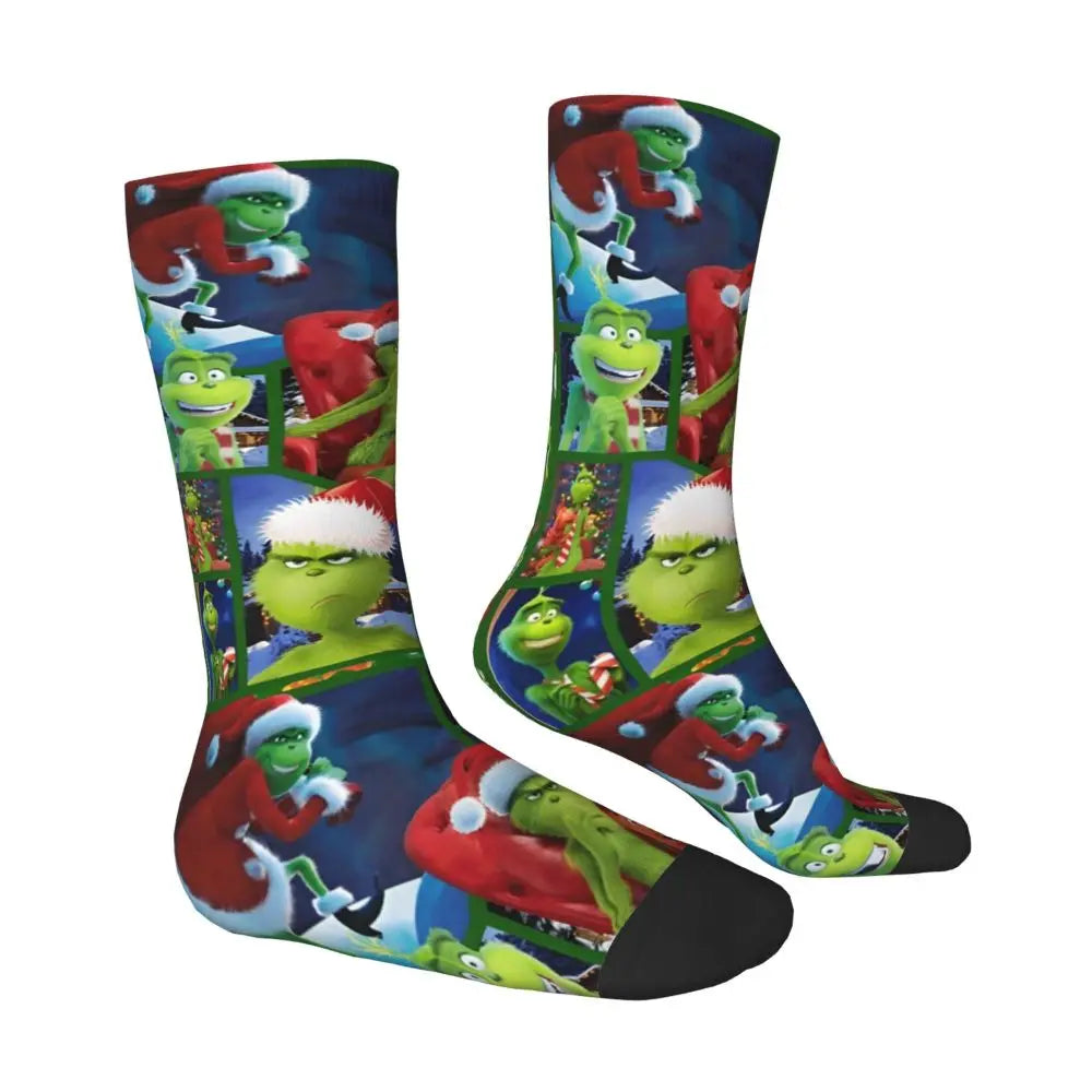 Cartoon Grinchh Xmas Socks Men's Women's Funny Happy Christmas Socks Hip Hop Spring Summer Autumn Winter Socks Gift