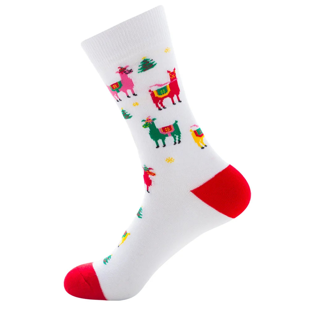 Christmas socks for men cotton winter warm sock unisex new year cartoon elk socks male Santa Claus sox dropshipping
