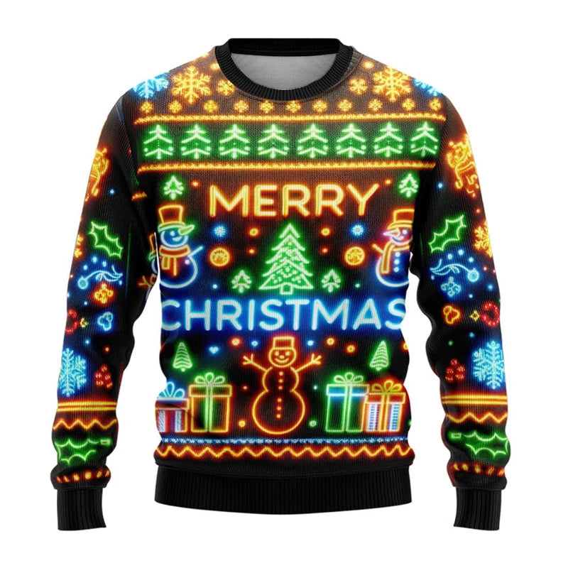 Christmas Ugly Sweater with Snowman Christmas Tree Gift Print Fashion Holiday Party Street Gorgeous Fashion Daily Wear