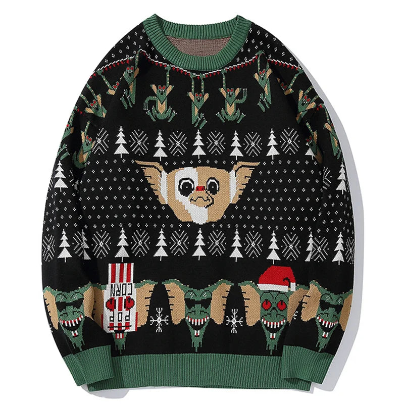 2025 Ugly Christmas Sweater For gift Santa Elf Funny Pullover Womens Mens Jerseys Loose Sweaters Tops Autumn Winter Clothing Top