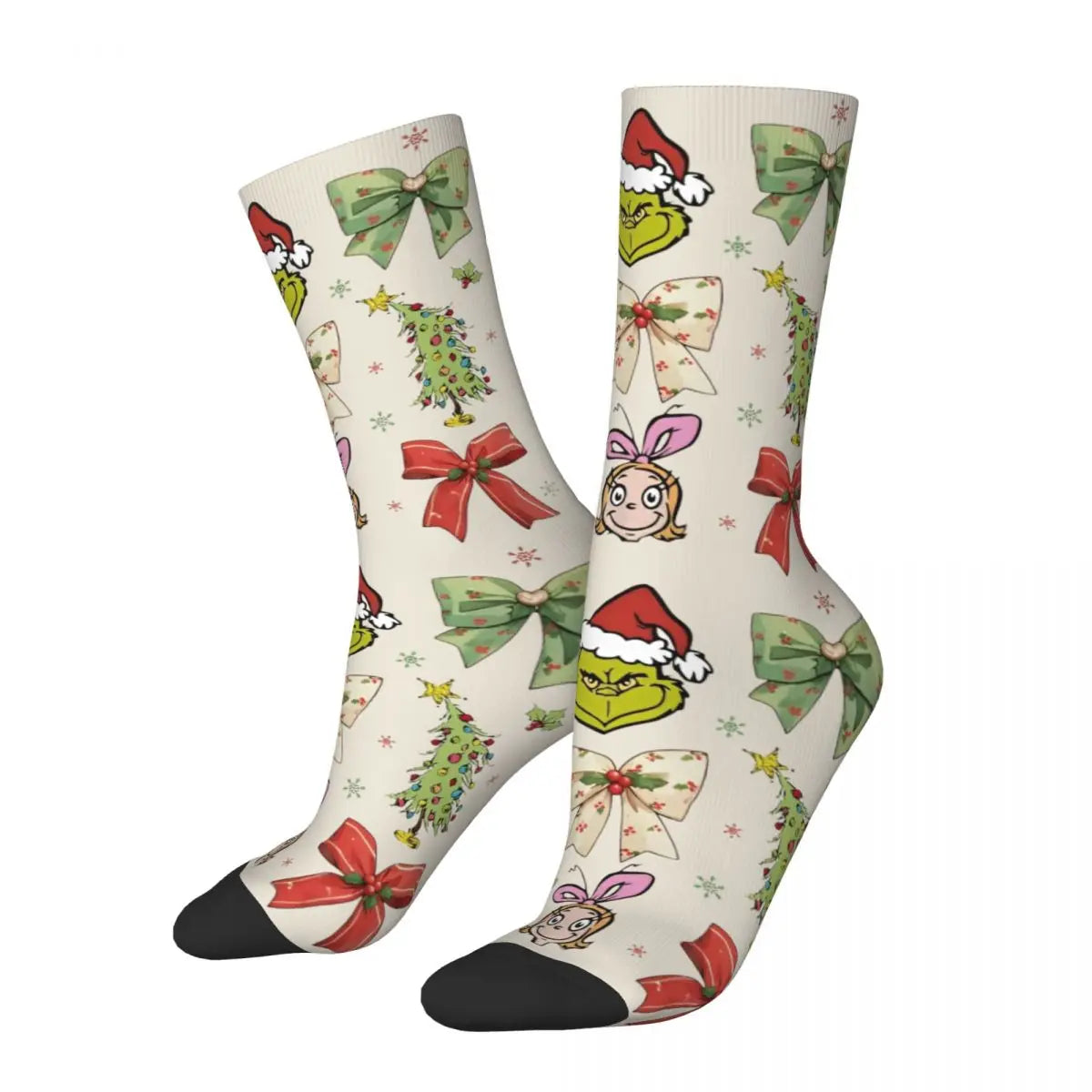 Cartoon Grinchh Xmas Socks Men's Women's Funny Happy Christmas Socks Hip Hop Spring Summer Autumn Winter Socks Gift